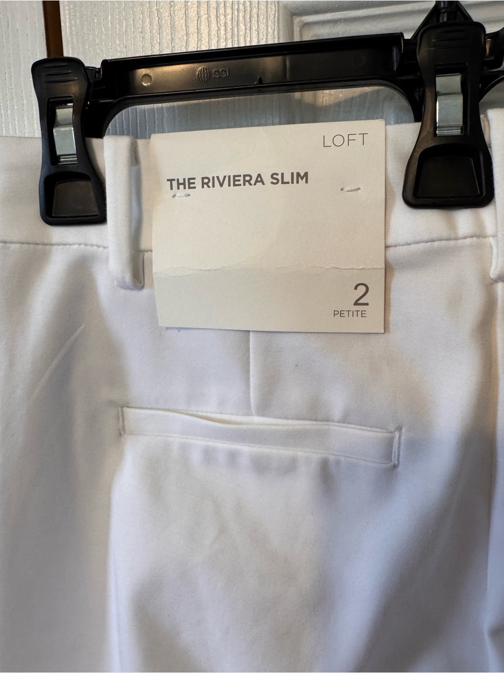 Loft NWTS Riveria White Cropped Dress Pants Size 2P Slim Tailored Legs Pockets - Picture 5 of 14